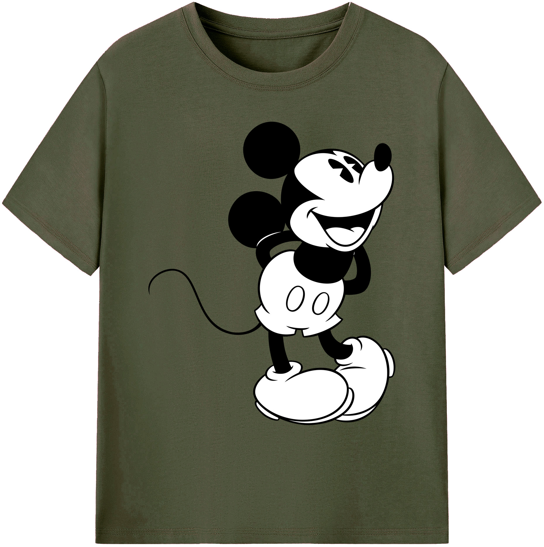 ミッキーマウス Mickey Mouse 綿100％ メンズ半袖Tシャツ｜肌触りやわらか＆通気性